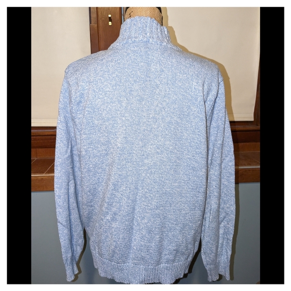 Karen Scott Blue marled Long Sleeve 1/4 Zip Pullover Sweater XL - Picture 5 of 5